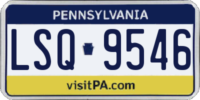 PA license plate LSQ9546