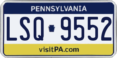 PA license plate LSQ9552