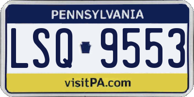 PA license plate LSQ9553