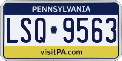 PA license plate LSQ9563