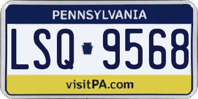 PA license plate LSQ9568