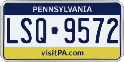 PA license plate LSQ9572