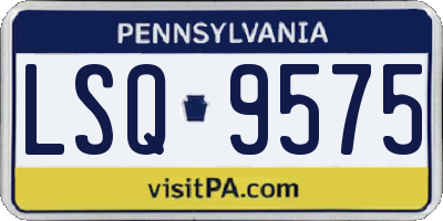 PA license plate LSQ9575