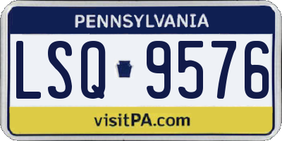 PA license plate LSQ9576