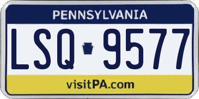 PA license plate LSQ9577