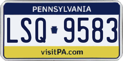 PA license plate LSQ9583
