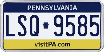 PA license plate LSQ9585