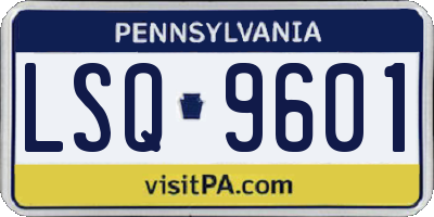 PA license plate LSQ9601