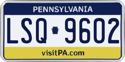PA license plate LSQ9602