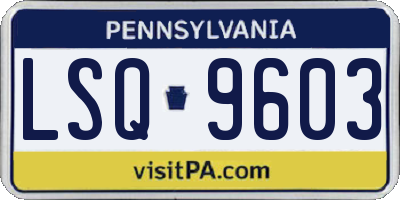 PA license plate LSQ9603
