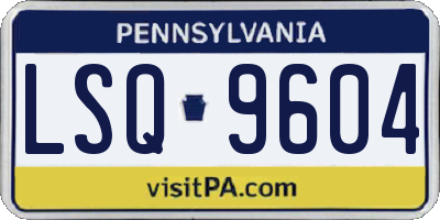 PA license plate LSQ9604