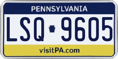 PA license plate LSQ9605