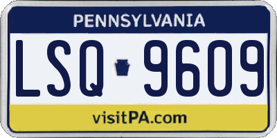 PA license plate LSQ9609
