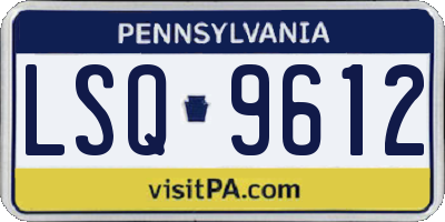PA license plate LSQ9612