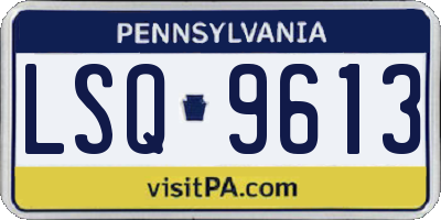 PA license plate LSQ9613
