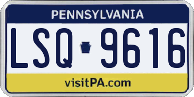 PA license plate LSQ9616