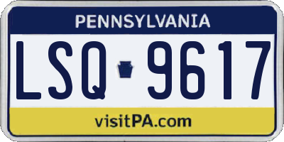 PA license plate LSQ9617