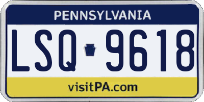 PA license plate LSQ9618