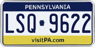 PA license plate LSQ9622