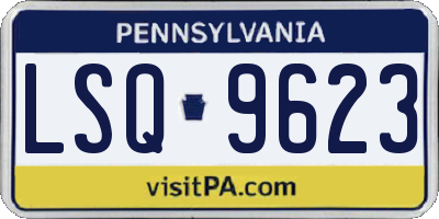 PA license plate LSQ9623