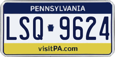 PA license plate LSQ9624