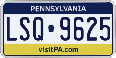 PA license plate LSQ9625