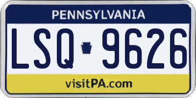 PA license plate LSQ9626
