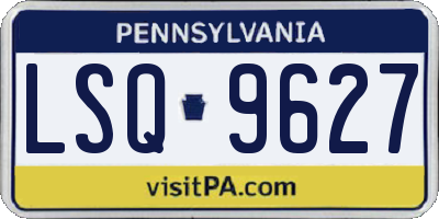 PA license plate LSQ9627