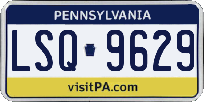 PA license plate LSQ9629