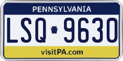 PA license plate LSQ9630