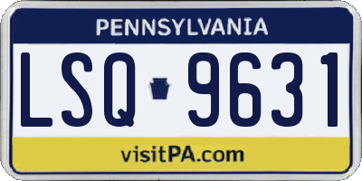PA license plate LSQ9631