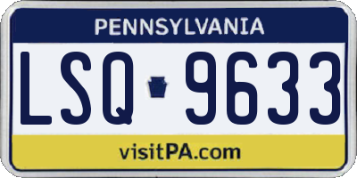 PA license plate LSQ9633