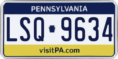 PA license plate LSQ9634
