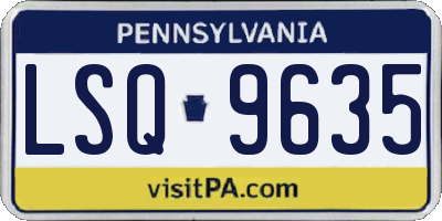 PA license plate LSQ9635