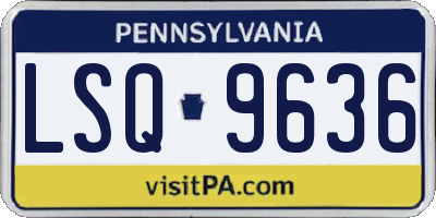 PA license plate LSQ9636