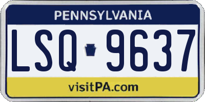 PA license plate LSQ9637