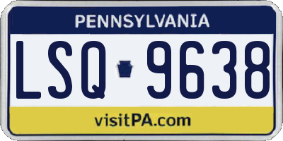 PA license plate LSQ9638
