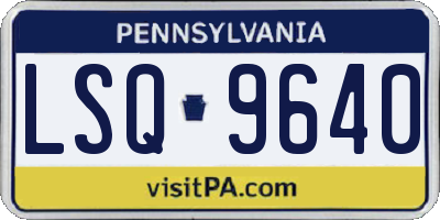 PA license plate LSQ9640