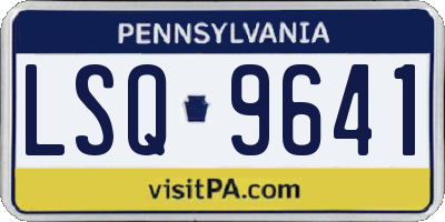 PA license plate LSQ9641