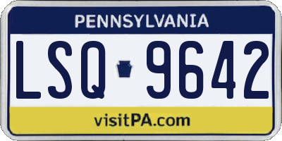 PA license plate LSQ9642