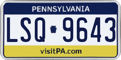 PA license plate LSQ9643