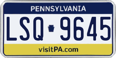 PA license plate LSQ9645