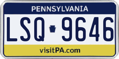 PA license plate LSQ9646