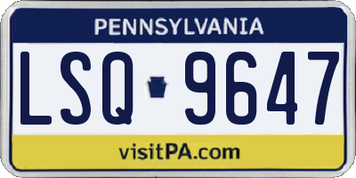 PA license plate LSQ9647