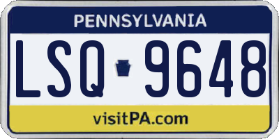 PA license plate LSQ9648