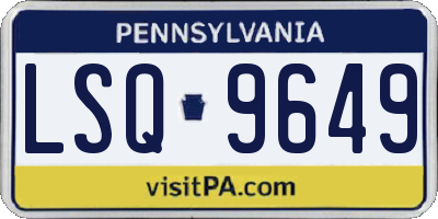 PA license plate LSQ9649