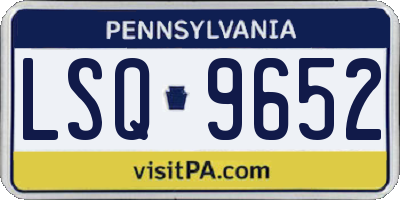 PA license plate LSQ9652