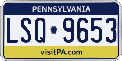 PA license plate LSQ9653