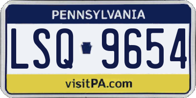 PA license plate LSQ9654