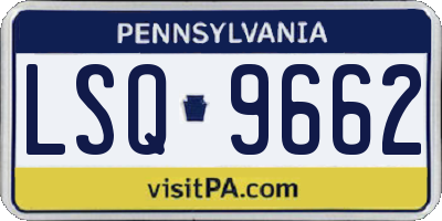 PA license plate LSQ9662